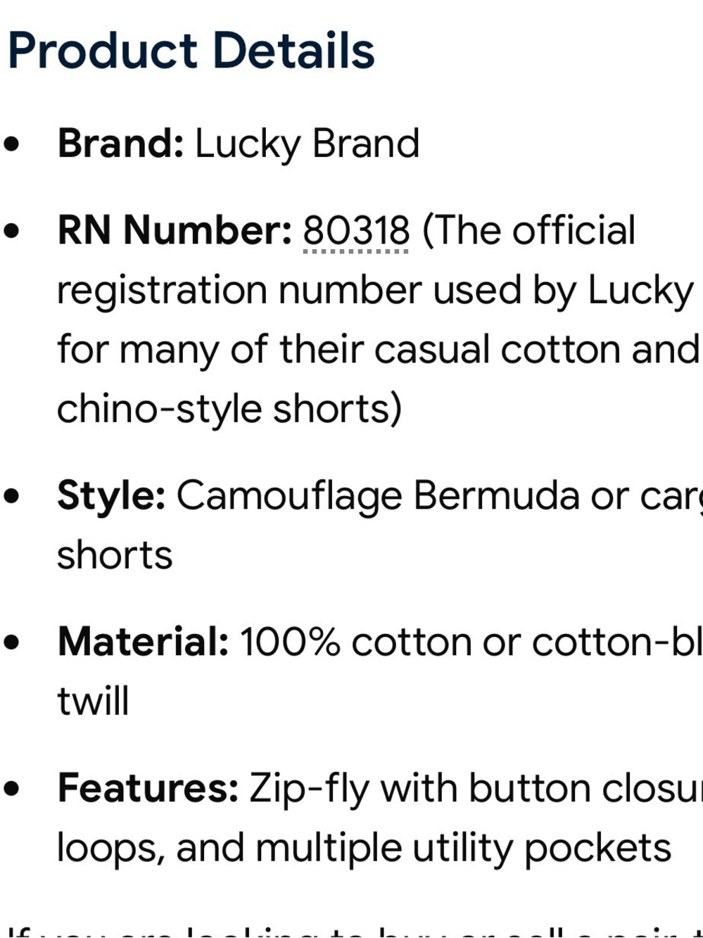 Lucky Brand Men's Woodland* Camo Cargo Shorts 36 - Picture 11 of 11